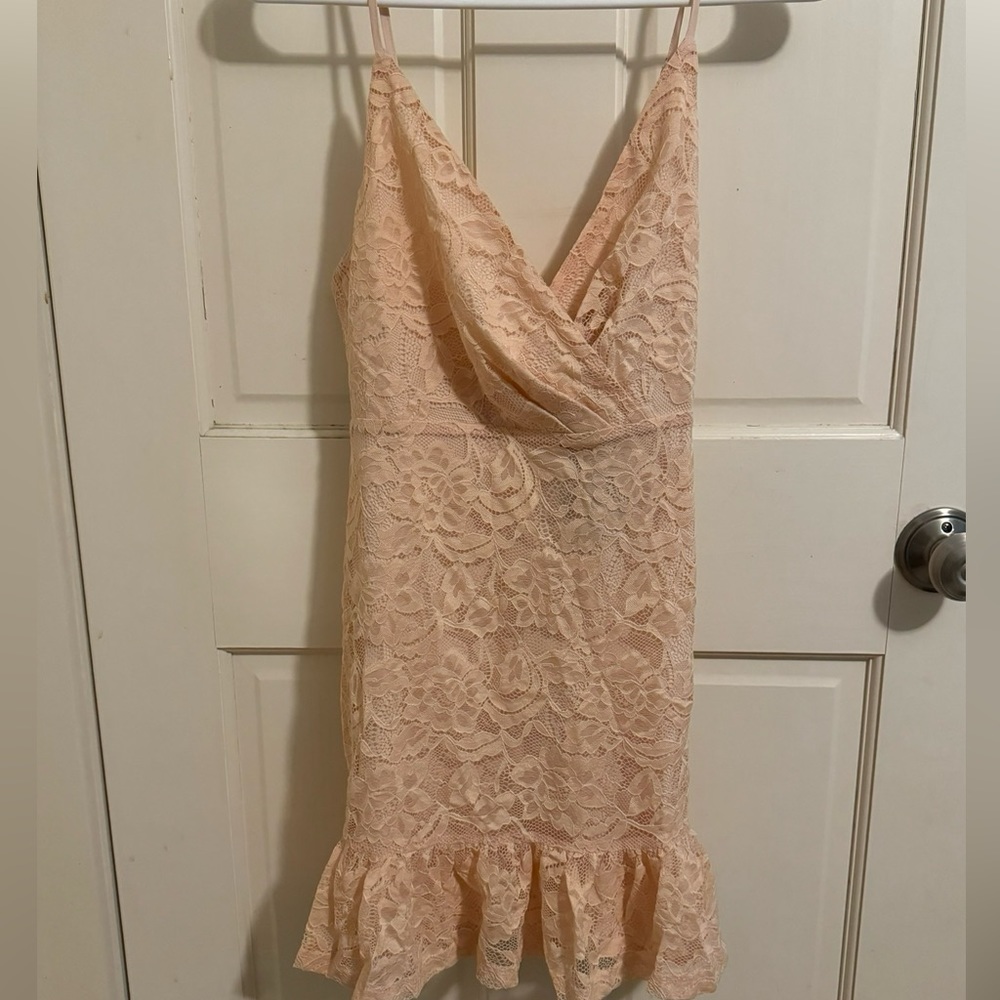 Pink lace dress
